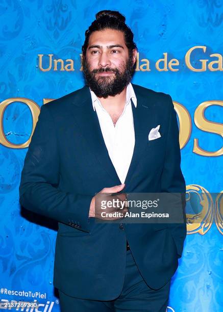 Ianis Guerrero poses on the red carpet for the re-release of the movie "Nosotros Los Nobles" at Cinemex Antara Polanco on April 03, 2024 in Mexico...