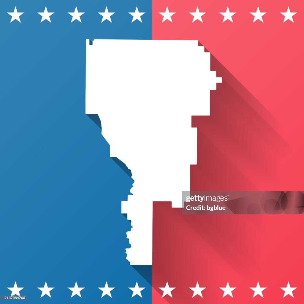 Clayton County, Georgia. Map on blue and red background