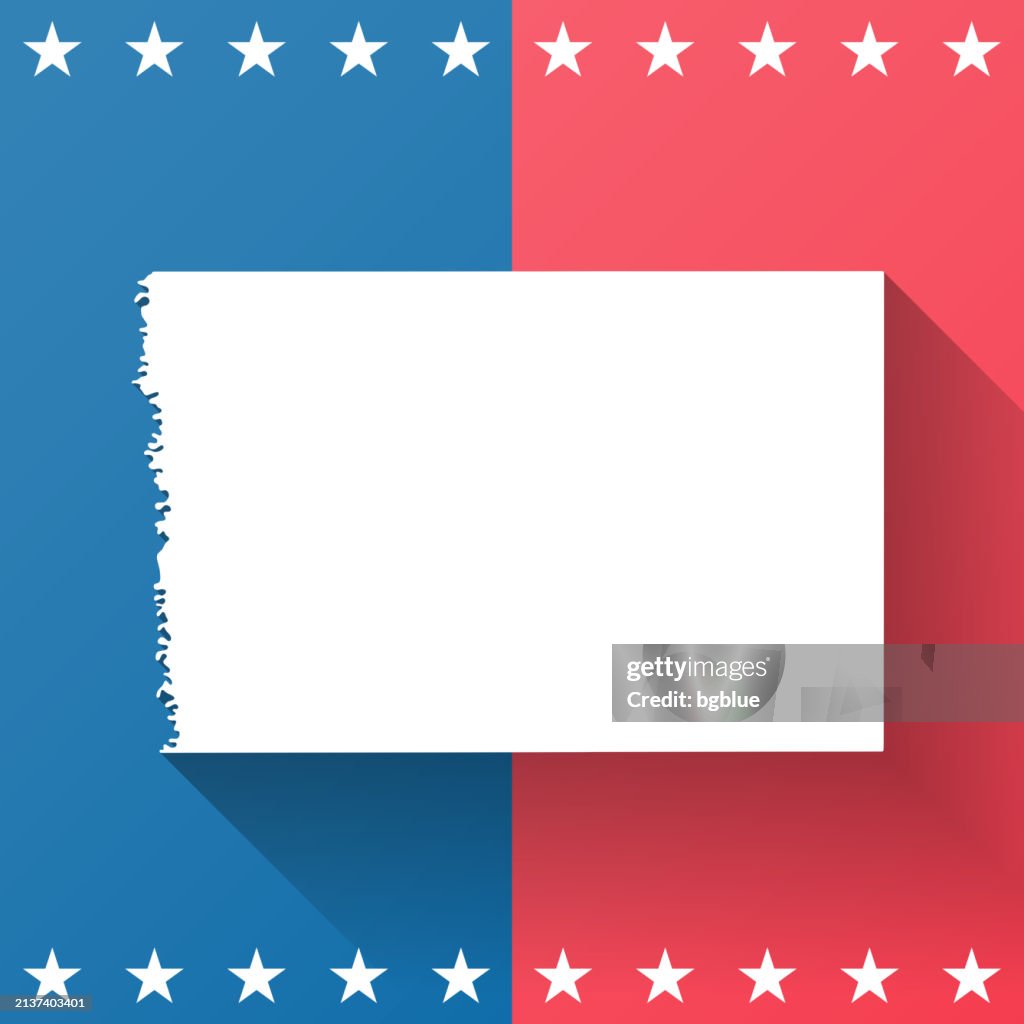 Norman County, Minnesota. Map on blue and red background