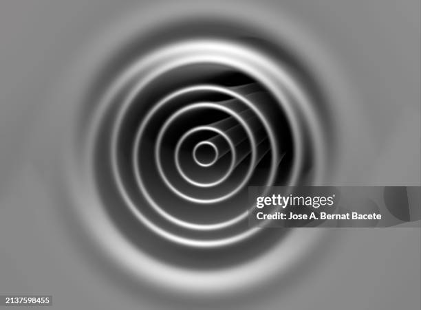 concentric elliptical circles made of moving water waves with 3d effect. - onde sinusoïdale photos et images de collection