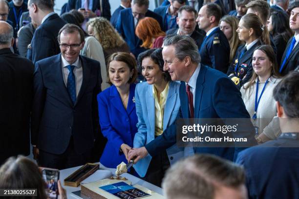 David Cameron, Secretary of State for Foreign, Commonwealth and Development Affairs of the United Kingdom , Belgian Foreign Minister Hadja Lahbib ,...