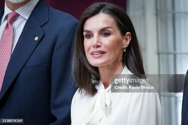 Queen Letizia of Spain attends the National Sports Awards 2022 at El Pardo Palace on April 04, 2024 in Madrid, Spain.