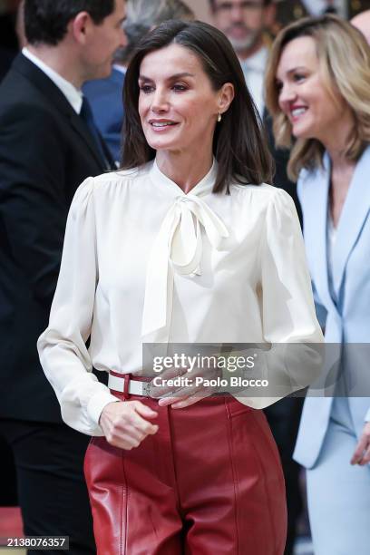 Queen Letizia of Spain attends the National Sports Awards 2022 at El Pardo Palace on April 04, 2024 in Madrid, Spain.