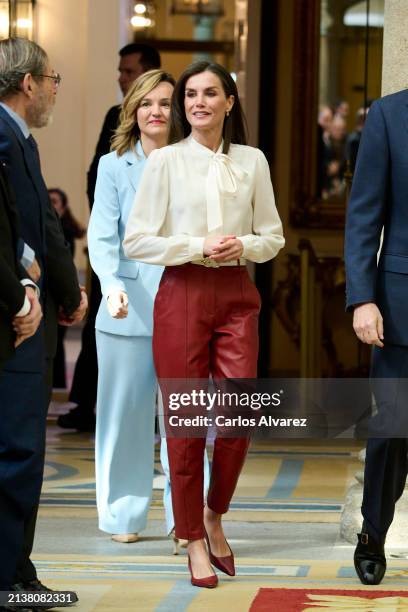 Queen Letizia of Spain attends the 2022 National Sports Awards at the El Pardo Palace on April 04, 2024 in Madrid, Spain.