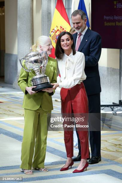 Susana Rodríguez Gacio receives the National Sports Award 2022 at El Pardo Palace on April 04, 2024 in Madrid, Spain.