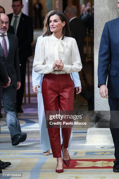 Queen Letizia of Spain attends the National Sports Awards 2022 at El Pardo Palace on April 04, 2024 in Madrid, Spain.