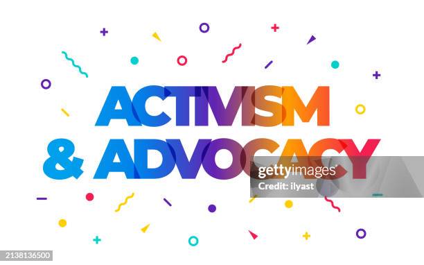 typography vector design for activism - pride rainbow work stock illustrations