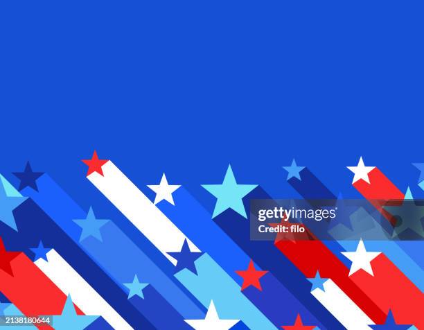 ilustraciones, imágenes clip art, dibujos animados e iconos de stock de bandera patriótica de los días de la independencia de los e.e.u. fondo angular moderno - patriots