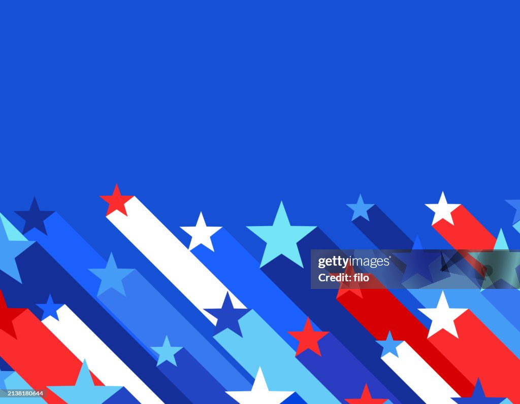 Patriotic Election Independence Day USA Flag Modern Angled Background