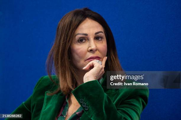 Daniela Santanchè Minister of Tourism in Giorgia Meloni's government attends the Meet Forum Turismo Sostenibile at Museo Nazionale Ferroviario di...
