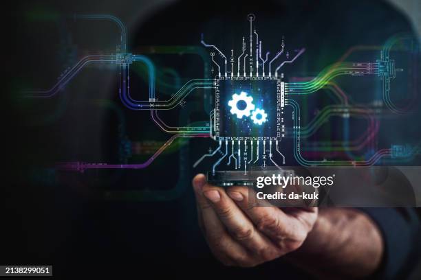concepto de evolución de la productividad. engranajes futuristas шсщт en el mundo del progreso tecnológico y la innovación - calidad fotografías e imágenes de stock