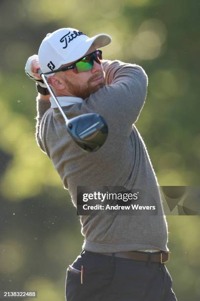 Anders Albertson of the United States hits a tee shot on the fourth hole during the first round of the Club Car Championship at The Landings Golf &...