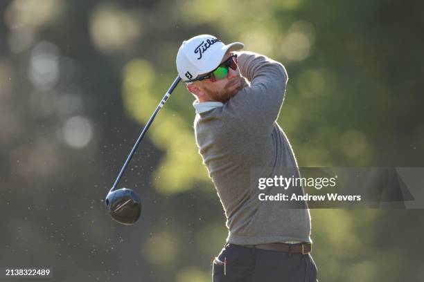 Anders Albertson of the United States hits a tee shot on the fourth hole during the first round of the Club Car Championship at The Landings Golf &...