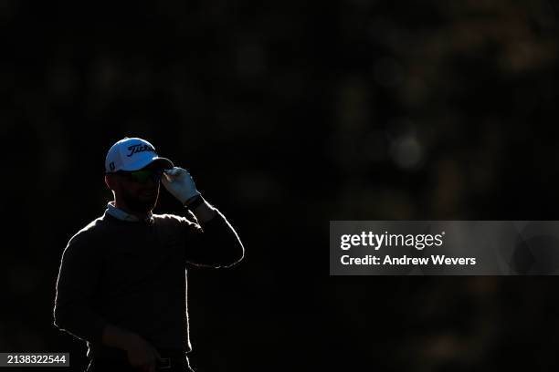 Anders Albertson of the United States lines up a shot from the fourth tee during the first round of the Club Car Championship at The Landings Golf &...