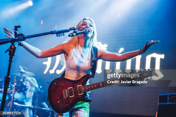 Daniela Villarreal of The Warning performs at La Riviera on April 04, 2024 in Madrid, Spain.