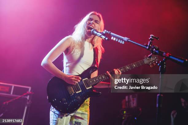 Daniela Villarreal of The Warning performs at La Riviera on April 04, 2024 in Madrid, Spain.