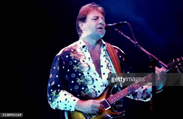 English singer, songwriter, bassist, guitarist and record producer Greg Lake , of the English progressive rock band Emerson, Lake and Palmer,...