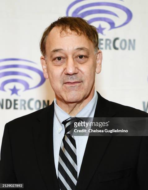 Sam Raimi poses after the "Boy Kills World" film panel during 2024 WonderCon at Anaheim Convention Center on March 30, 2024 in Anaheim, California.