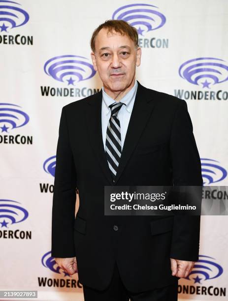 Sam Raimi poses after the "Boy Kills World" film panel during 2024 WonderCon at Anaheim Convention Center on March 30, 2024 in Anaheim, California.