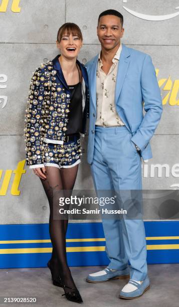 Ella Purnell and Aaron Moten attend the UK special screening of "Fallout" at Television Centre on April 04, 2024 in London, England.