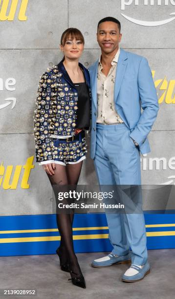 Ella Purnell and Aaron Moten attend the UK special screening of "Fallout" at Television Centre on April 04, 2024 in London, England.