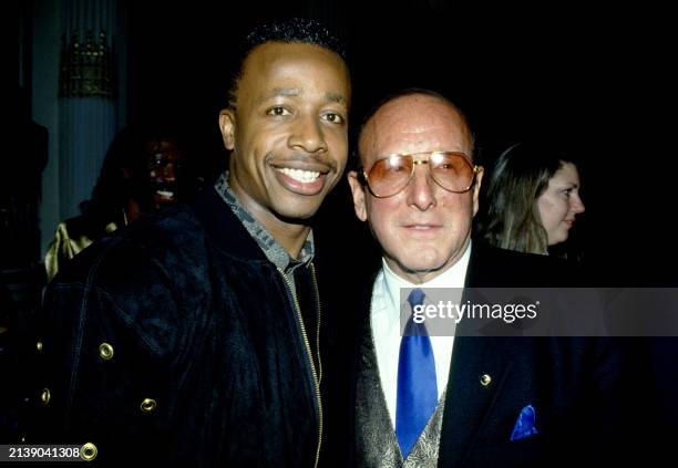 American rapper MC Hammer and American record producer Clive Davis attend the 33rd Annual Grammy Awards Pre-Party Hosted by Arista Records at the...