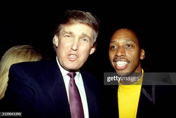 American politician, who served as the 45th president of the United States, Donald Trump and American singer Jeffrey Osborne pose for a portrait...