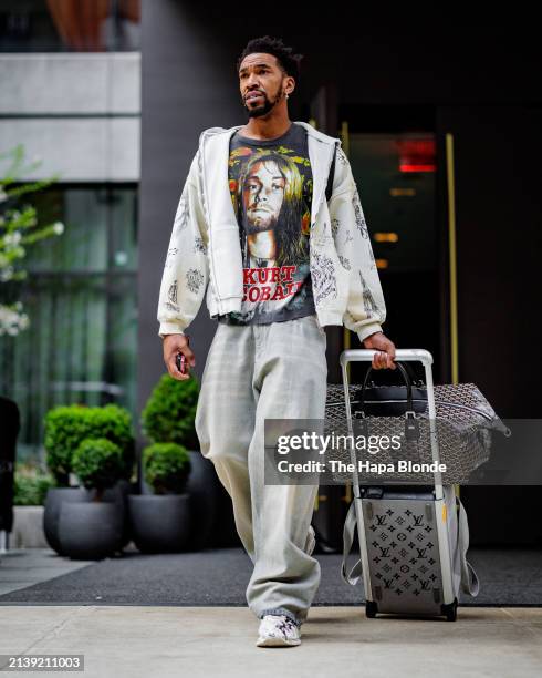 Malik Monk of the Sacramento Kings is seen in NoMad on April 04, 2024 in New York City.