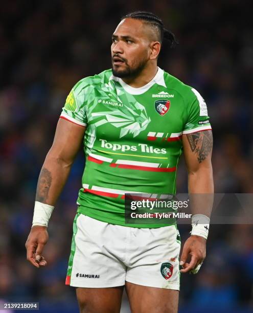 Dublin , Ireland - 6 April 2024; Solomone Kata of Leicester Tigers during the Investec Champions Cup Round of 16 match between Leinster and Leicester...