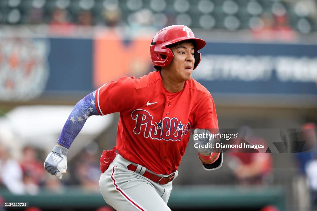 Bryan Rincon Baseball Bryan Rincon of the Philadelphia Phillies runs out a ground ball ...