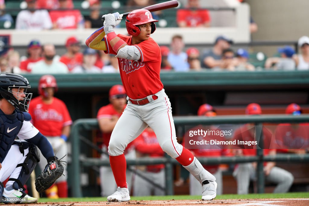 Bryan Rincon Bryan Rincon of the Philadelphia Phillies bats during the first... News ...