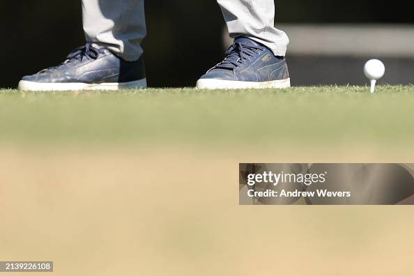 Martin Trainer A detailed view of the shoes worn by Martin Trainer of France during ...