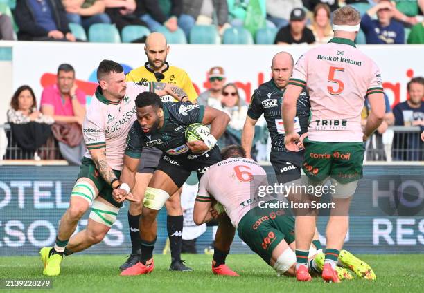 Lekima Tagitagivalu of section paloise pau during the EPCR Challenge Cup match between Pau and Connacht at Stade du Hameau on April 7, 2024 in Pau,...