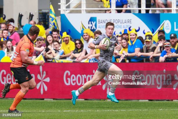 Alex NEWSOME of Clermont during the EPCR Challenge Cup match between Clermont and Cheetahs at Stade Marcel Michelin on April 6, 2024 in...