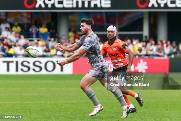 Julien HERITEAU of Clermont during the EPCR Challenge Cup match between Clermont and Cheetahs at Stade Marcel Michelin on April 6, 2024 in...