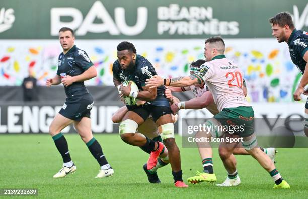 Lekima Tagitagivalu of section paloise pau during the EPCR Challenge Cup match between Pau and Connacht at Stade du Hameau on April 7, 2024 in Pau,...