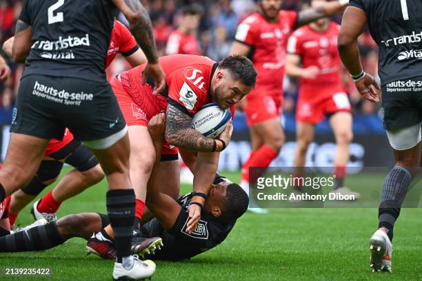 Cyril BAILLE of Stade Toulousain during the Investec Champions Cup match between Toulouse and Racing 92 at Stade Ernest-Wallon on April 7, 2024 in...