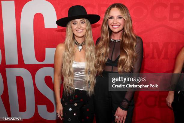 Lainey Wilson and Carly Pearce at the 2024 CMT Music Awards held at the Moody Center on April 7, 2024 in Austin, Texas.