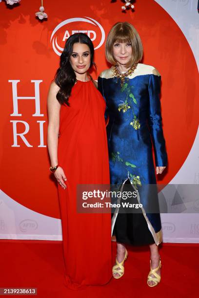 Lea Michelle and Anna Wintour attend the AFTD 2024 Hope Rising Benefit on April 04, 2024 in New York City.
