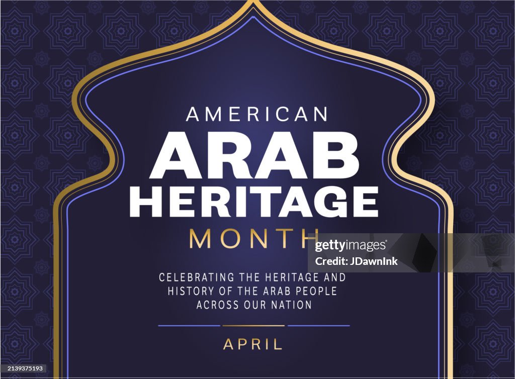 American Arab Heritage Month April Web Banner Design Template With