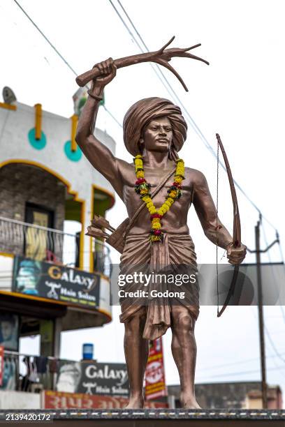 Statue of Adivasi tribal leader Birsa Munda in Dediapada, Gujarat, India.