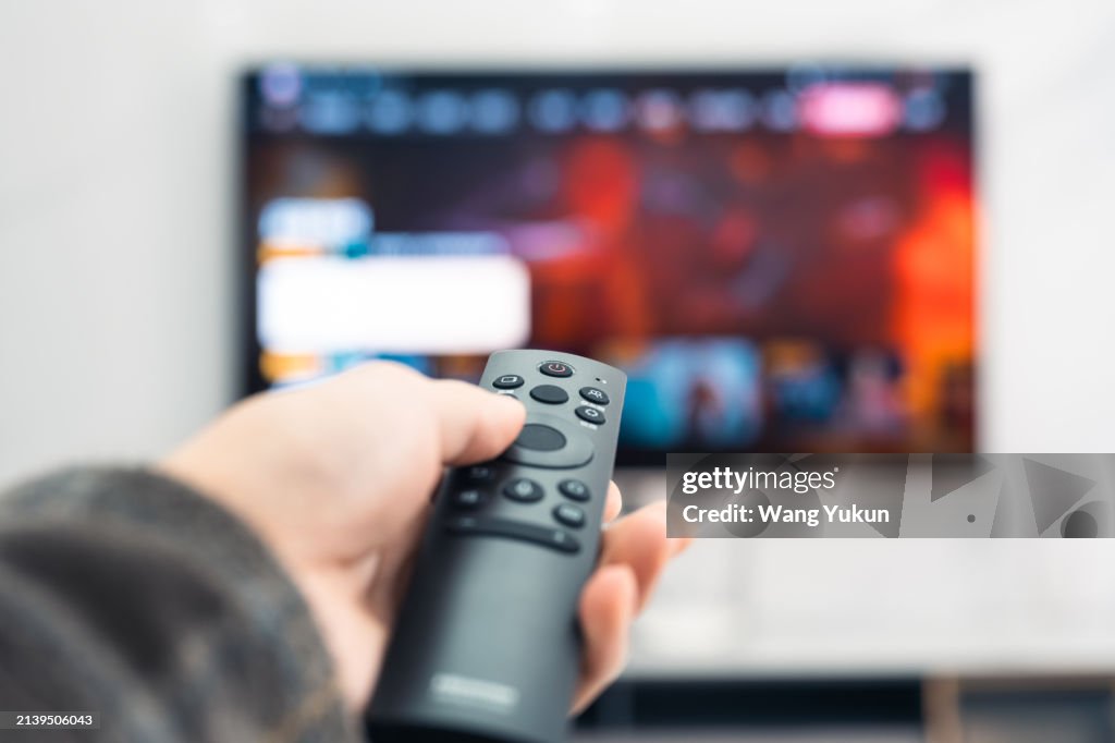 Watching smart TV at home