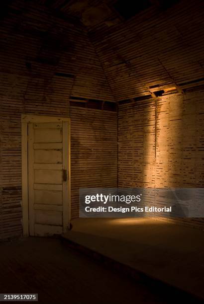 Dorothy, Alberta, Canada; Light Shining Into The Interior Of A Chapel