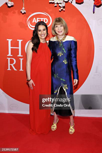 Lea Michele and Anna Wintour attend the 2024 Hope Rising Benefit at The Ziegfeld Ballroom on April 04, 2024 in New York City.