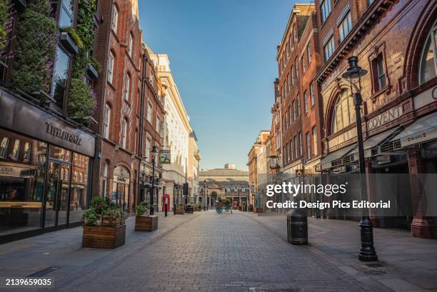 Covent Garden at evening rush hour during the national lockdown, Covid-19 Global Pandemic; London, England