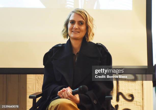 Anastasia Taylor-Lind speaks onstage duringa the International Women's Media Foundation Celebrates 2024 Anja Niedringhaus Courage In Photojournalism...