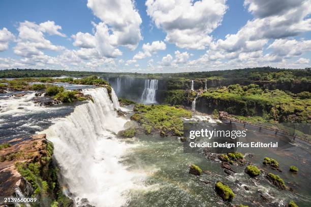 Tourists at Iguazu Falls. Foz do Iguacu, Parana, Brazil.