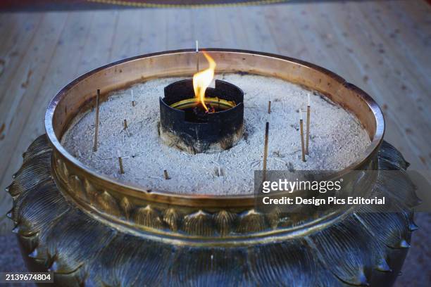 Flame and Burning Incense. Japan.