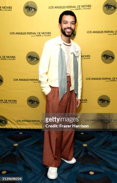 Justice Smith attends the 2024 Los Angeles Festival of Movies premiere of A24's "I Saw The TV Glow" at Vidiots on April 04, 2024 in Los Angeles,...