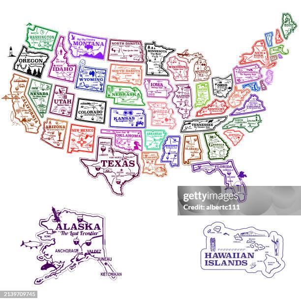 retro united state travel map - tennessee state v north carolina stock illustrations